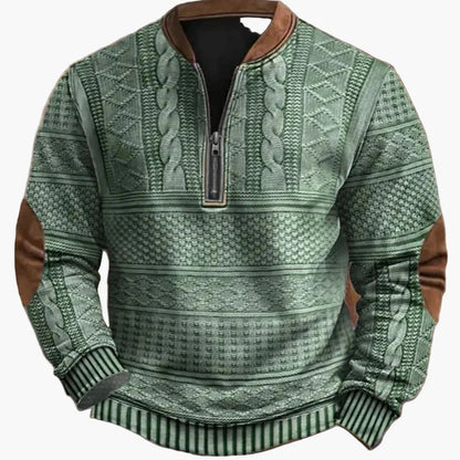 Herr Halvzip Tröja – Varm Stickad Sweatshirt för Höst/Vinter – Modern och Bekväm