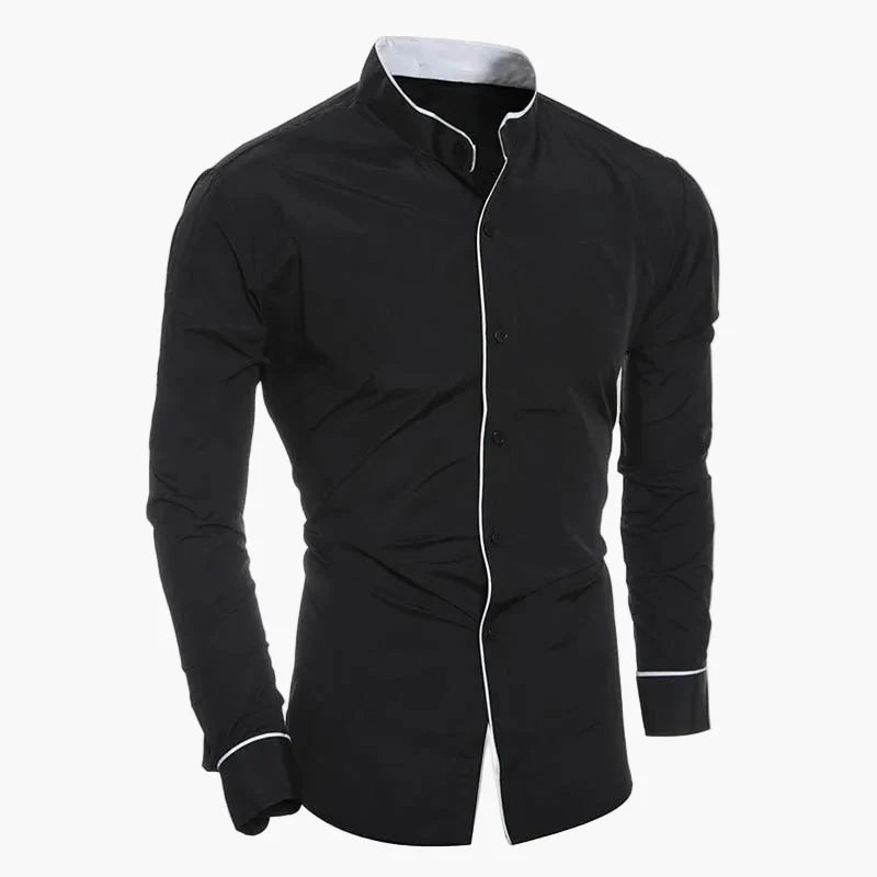 Herr Skjorta Slim Fit – Modern Designerstil för Affär och Fest