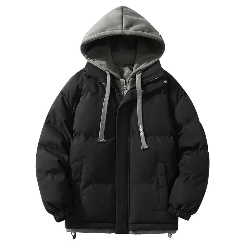 Unisex Vinterjacka med Huva – Trendig och Varm Puffer för Fritid och Stadsliv