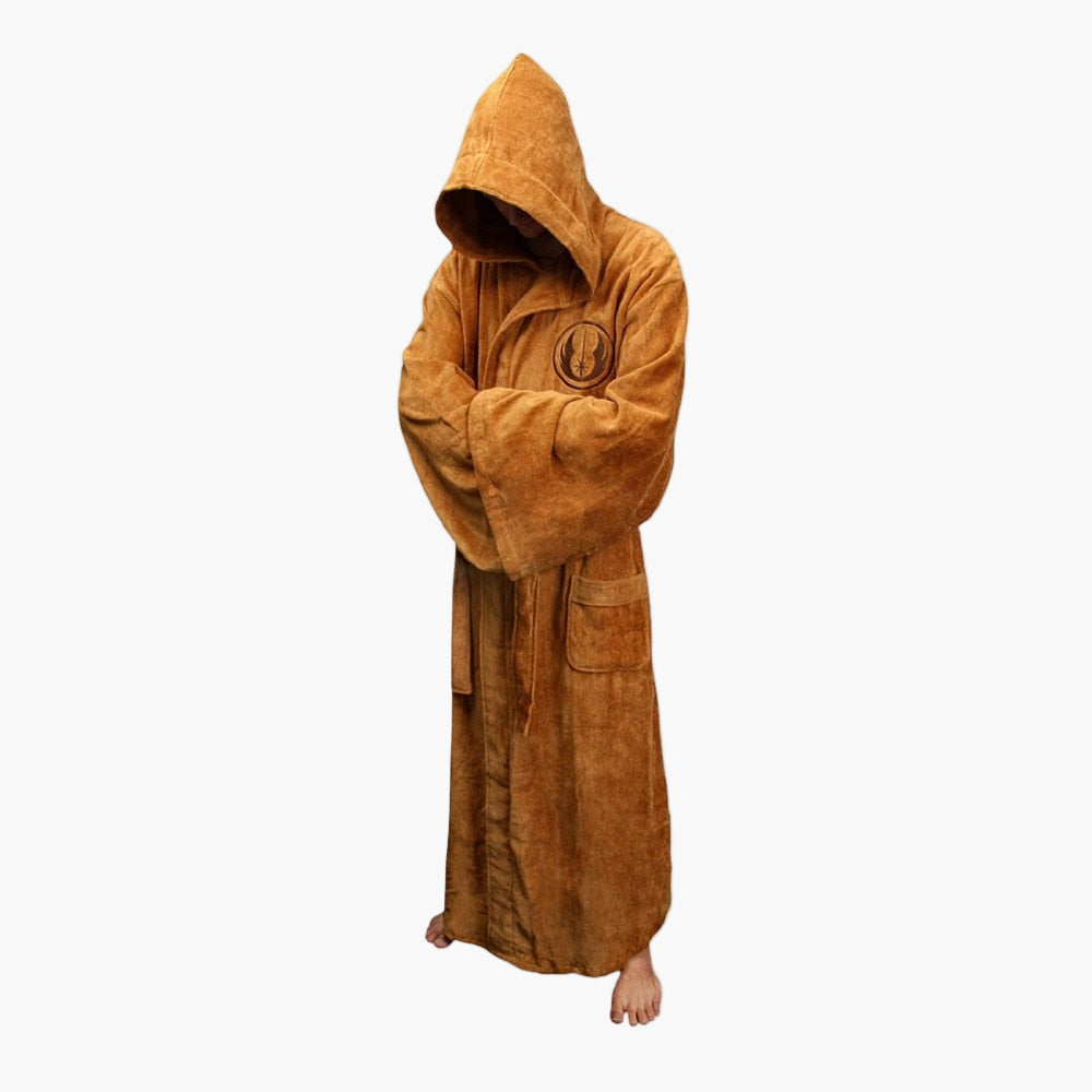Herrarnas Star Wars-inspirerad badrock med huva – Perfekt för cosplay och avkoppling