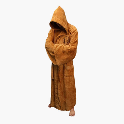 Herrarnas Star Wars-inspirerad badrock med huva – Perfekt för cosplay och avkoppling