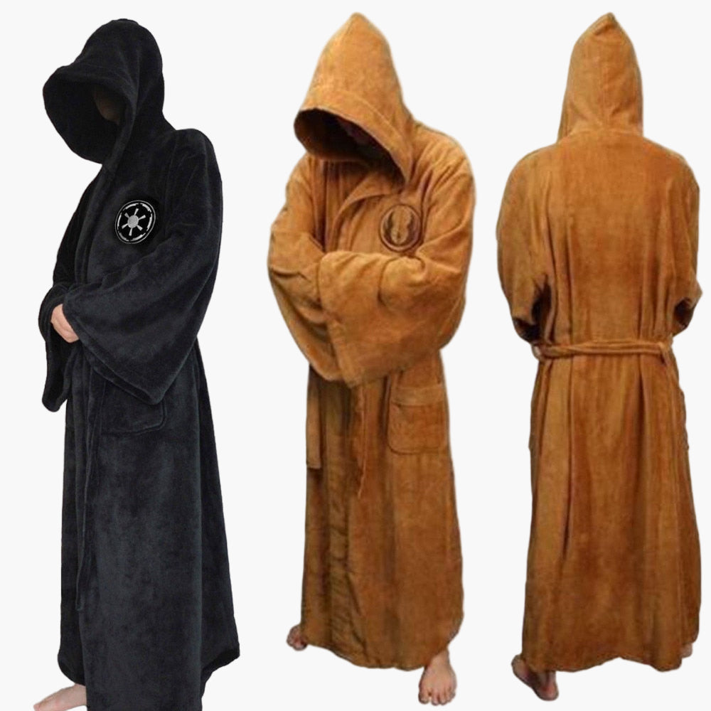 Herrarnas Star Wars-inspirerad badrock med huva – Perfekt för cosplay och avkoppling