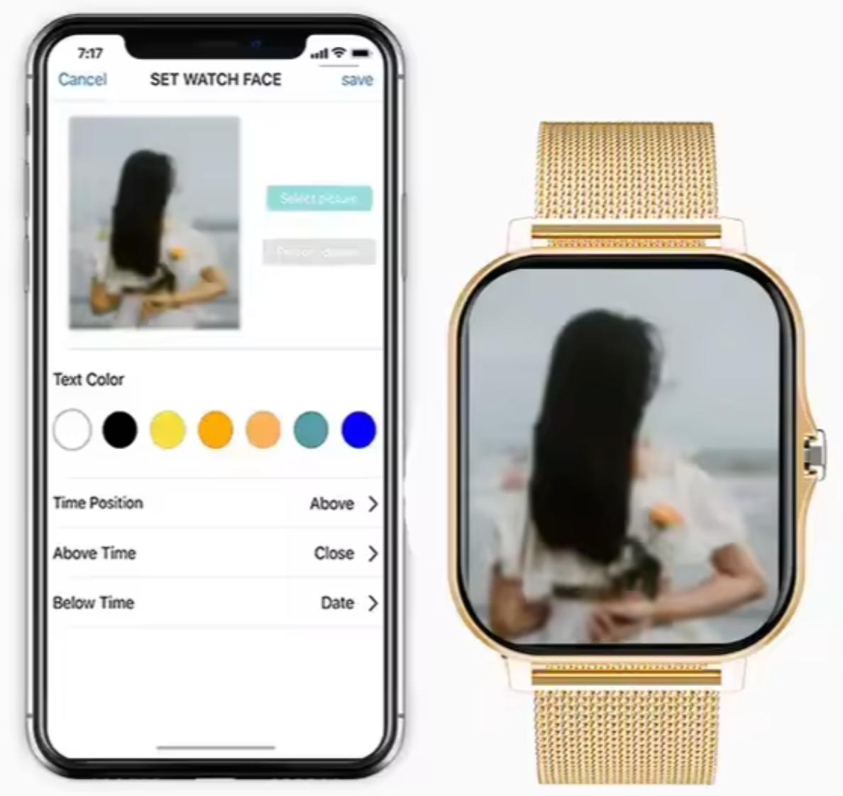 Dam Smartwatch med Hälsomonitorering, Fitness & Sociala Meddelanden – Elegant Stil för Aktiva Kvinnor