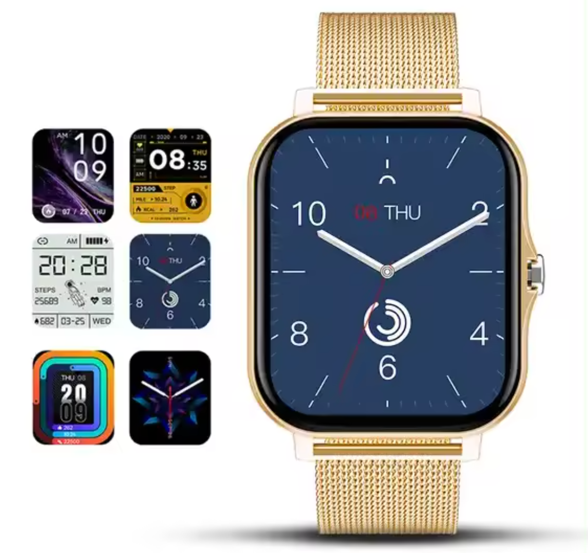 Dam Smartwatch med Hälsomonitorering, Fitness & Sociala Meddelanden – Elegant Stil för Aktiva Kvinnor