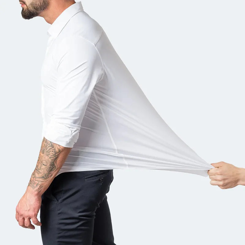 Shaun – Stretchbar Slimfit Skjorta för Män