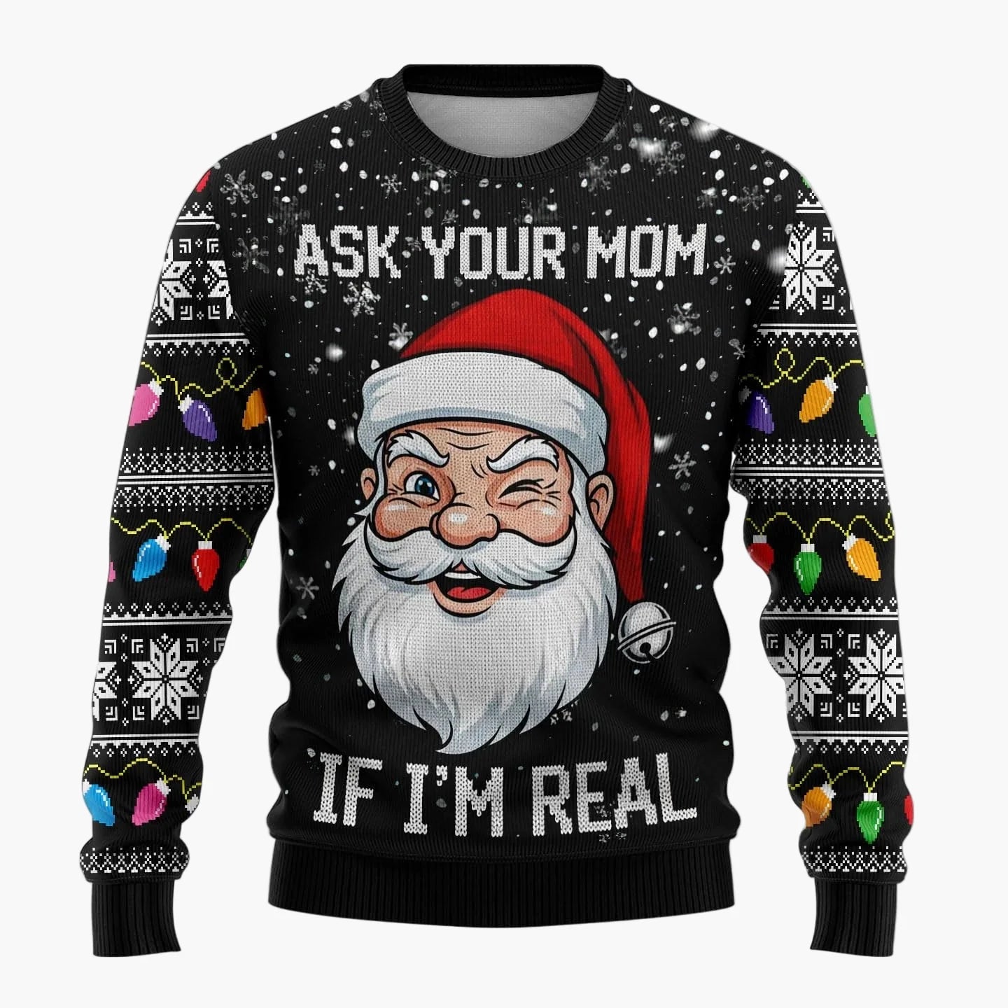 Herr Rolig Jultröja med Skämtsam Tomte och Julgran – Perfekt för Julfester och Ugly Christmas Sweater-tävlingar