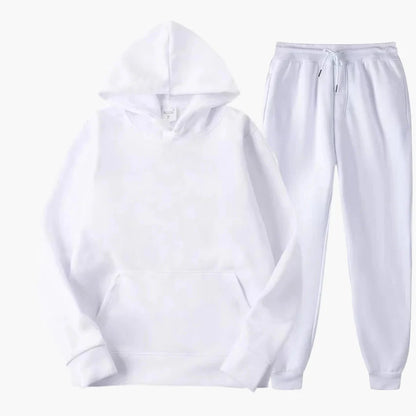 Damers avslappnat hoodie- och mjukisbyxset för vardag och fritid
