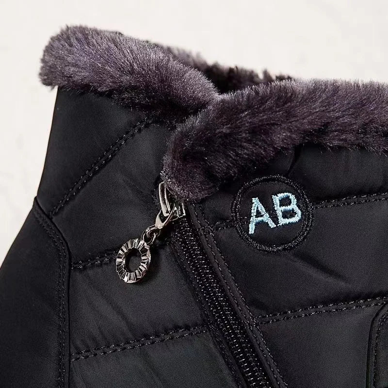 Dam Vinterstövlar Med Dragkedja och Varm Foder, Mode och Komfort För Kallt Väder