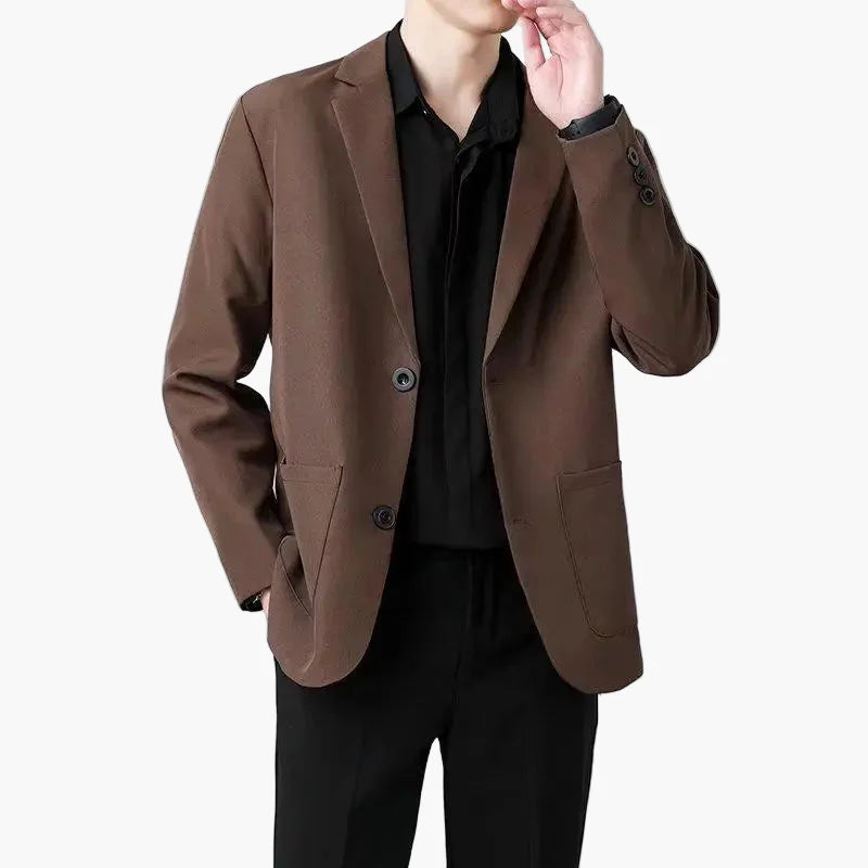 Herr Elegant Kavaj Modern Affärslook – Formell och Stilren Blazer för Män