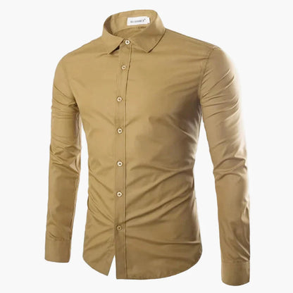 Herrskjorta med lång ärm – Slim Fit, elegant och mångsidig för kontor och fest