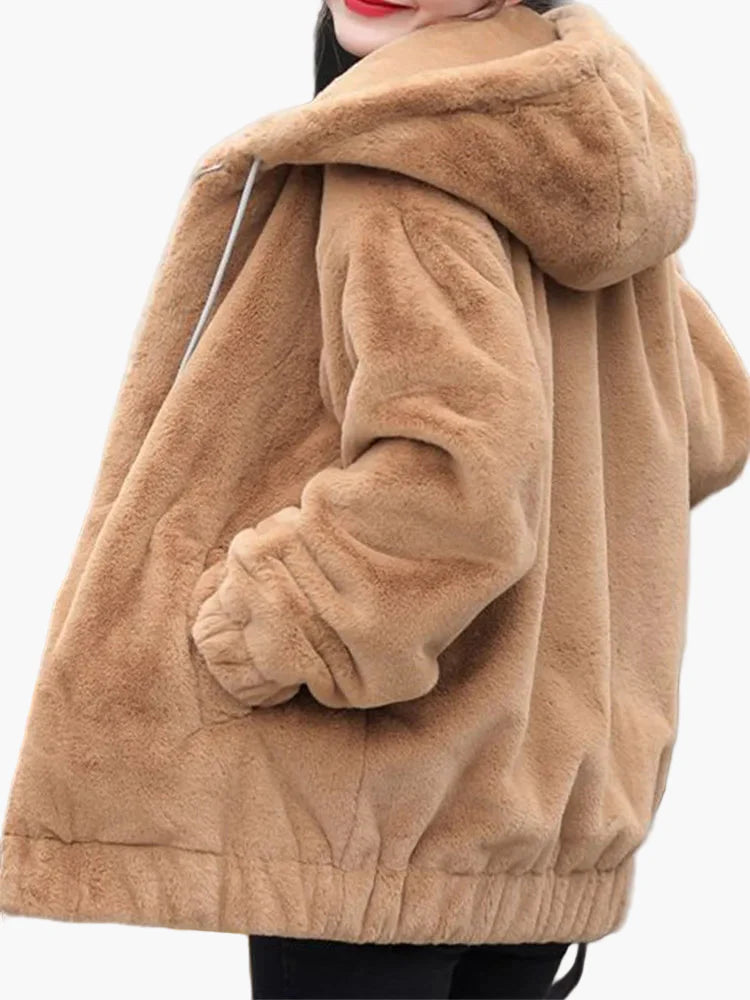 Dam Teddyjacka Hoodie Vinterjacka Oversized Streetwear