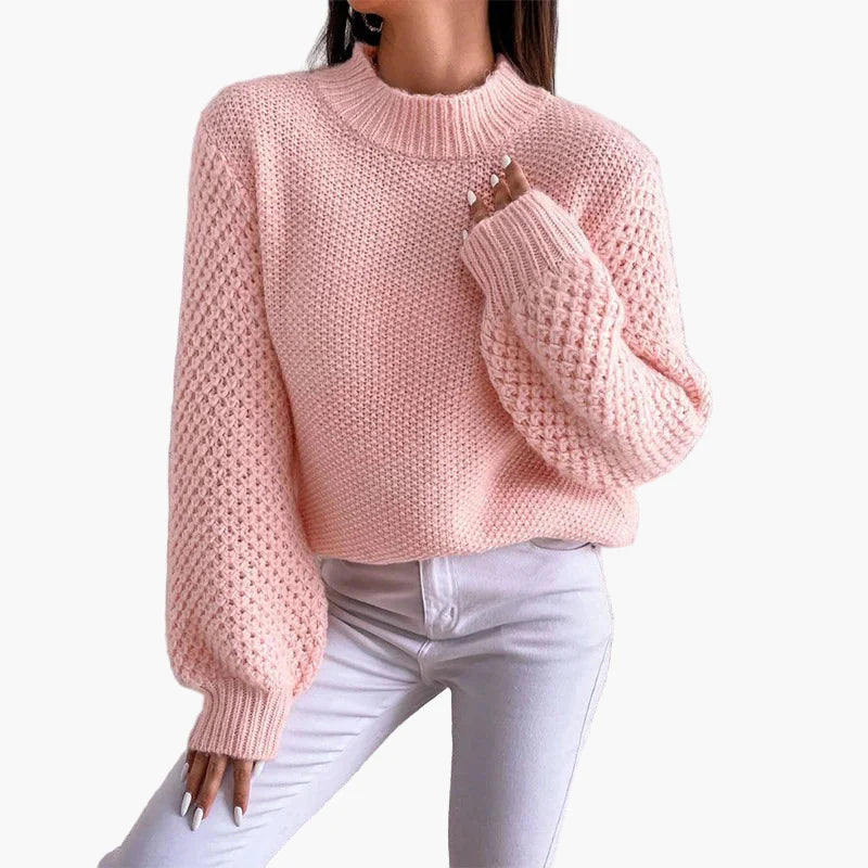 Damtröja med avslappnad stickning och trendig oversized look – perfekt för vardag och höstmode