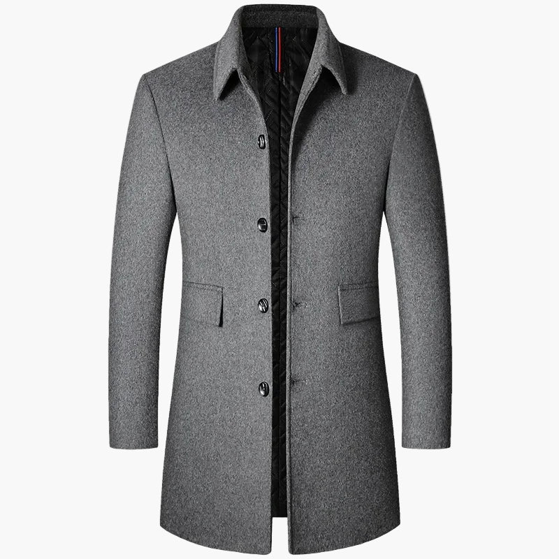 Herr Klassisk Vår- och Höstrock – Elegant Halvlång Kappa för Business och Fritid