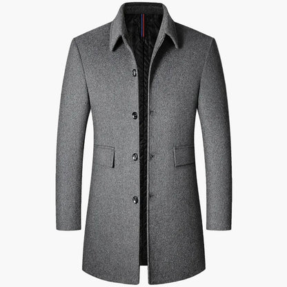 Herr Klassisk Vår- och Höstrock – Elegant Halvlång Kappa för Business och Fritid