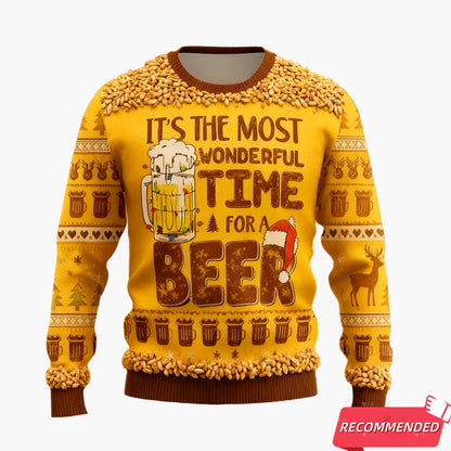 Herr Jultröja Ugly Christmas Sweater – Det är den mest underbara tiden för en öl, festlig partytröja
