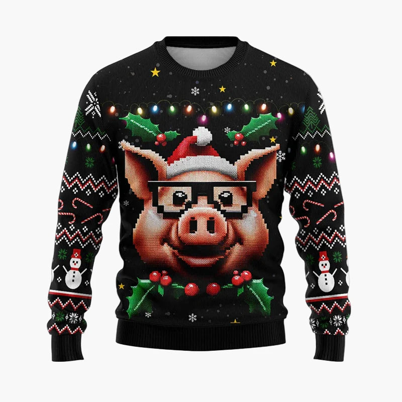 Herr Jultröja Ugly Christmas Sweater Street Style Santa – Perfekt för Julfest