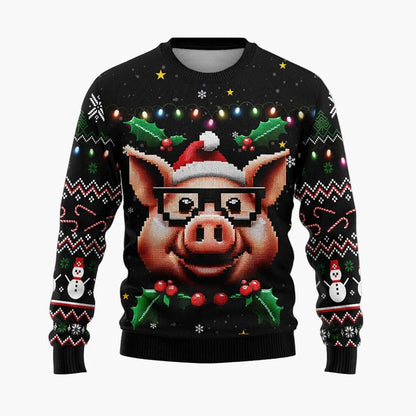 Herr Jultröja Ugly Christmas Sweater Street Style Santa – Perfekt för Julfest