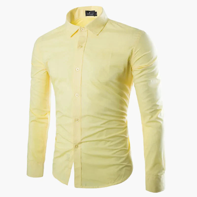 Herrskjorta med lång ärm – Slim Fit, elegant och mångsidig för kontor och fest