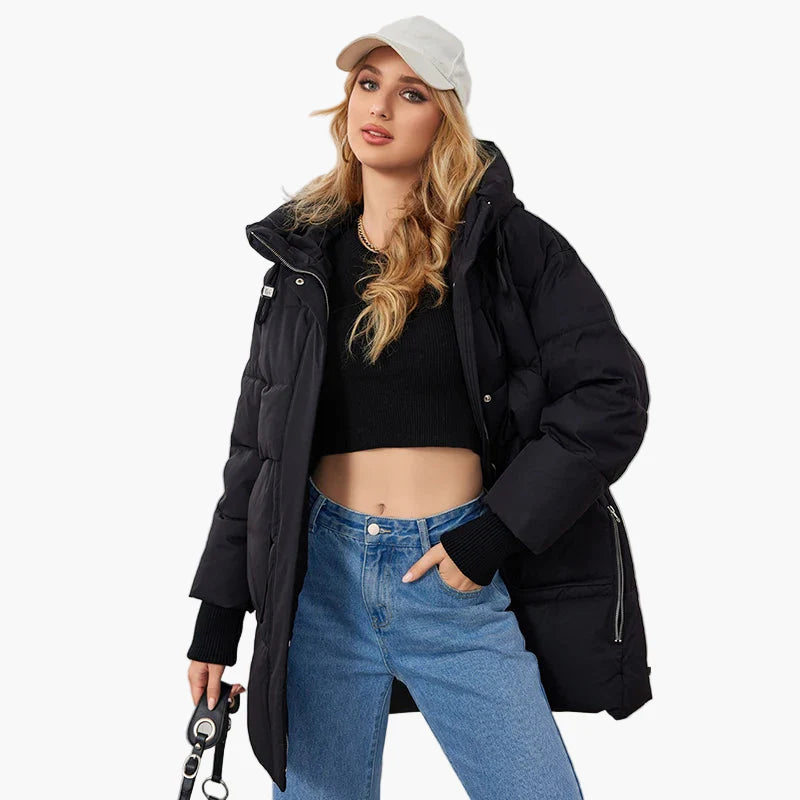 Dam Parkas Jacka Vintermode Varm Stil för Kallt Väder