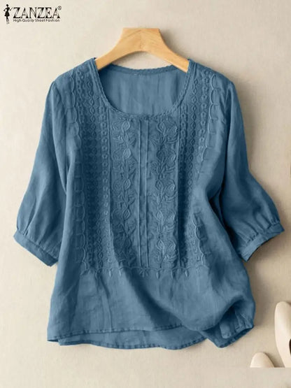 Jannicke-Somrig Elegant Blus för Kvinnor