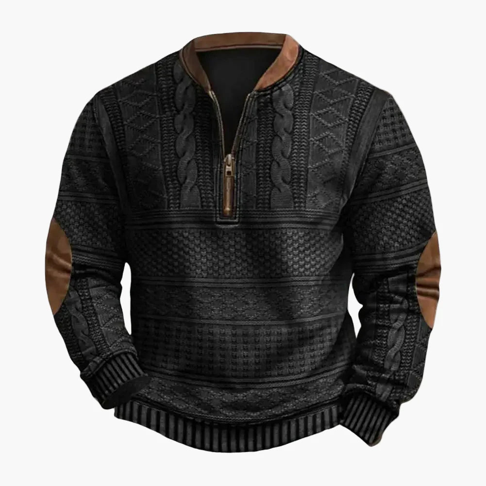 Herr Tröja Halvdragkedja Rhombusmönstrad Patchwork Stil Vardags- och Sportig Pullover