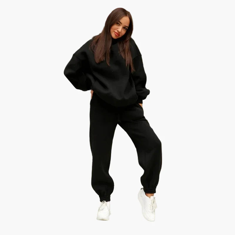 Damernas Lounge Set med Hoodie och Byxa – Avslappnad och Trendig Vardagsstil
