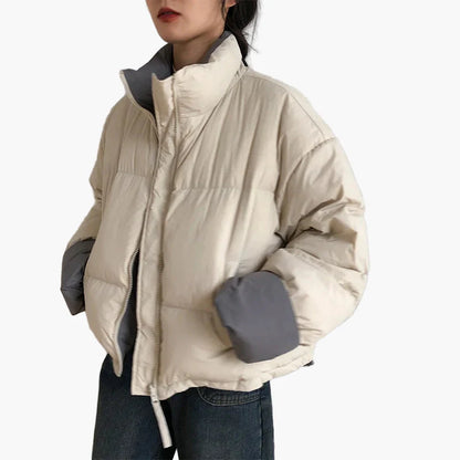Dam Vinterjacka Oversized Pufferjacka för Avslappnad Stil och Värme