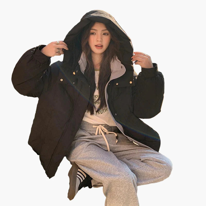 Dam Vinterjacka Oversize Varm Trendig Fritidsstil