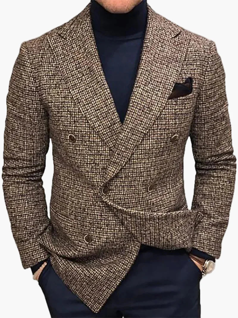 Herr Dubbelknäppt Kavaj – Elegant och Stilren Blazer för Affärs- och Festbruk