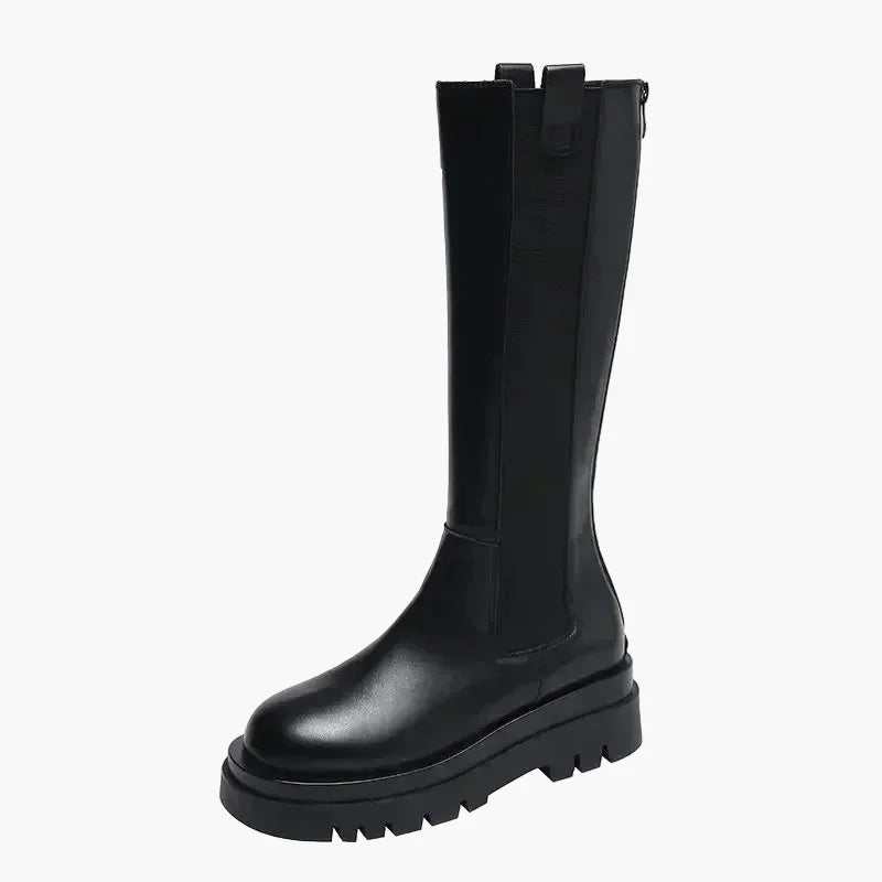 Dam Chunky Höga Chelsea Boots – Trendiga Vattentåliga Stövlar för Höst och Vinter
