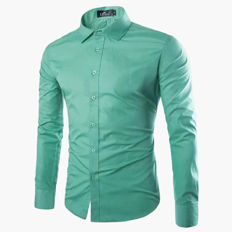 Herrskjorta med lång ärm – Slim Fit, elegant och mångsidig för kontor och fest