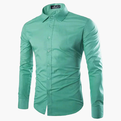 Herrskjorta med lång ärm – Slim Fit, elegant och mångsidig för kontor och fest