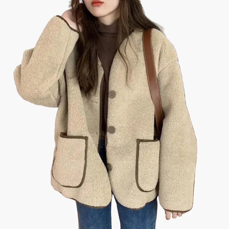 Dam Varm Oversize Casual Jacka – Trendig Vardagsstil för Höst och Vinter