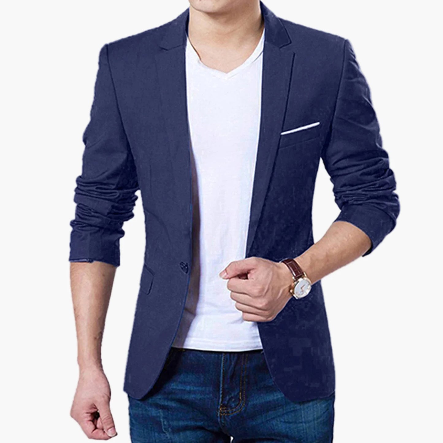 Herr Slim Fit Kavaj – Modern Stil för Fest, Kontor och Vardag