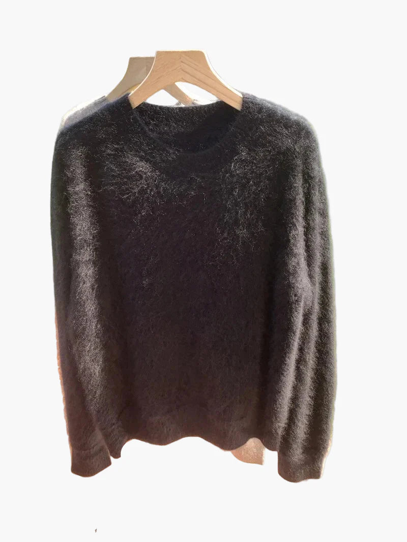 Damtröja Oversized Lös Stickad Tröja för Vardagsbruk och Mysiga Kvällar