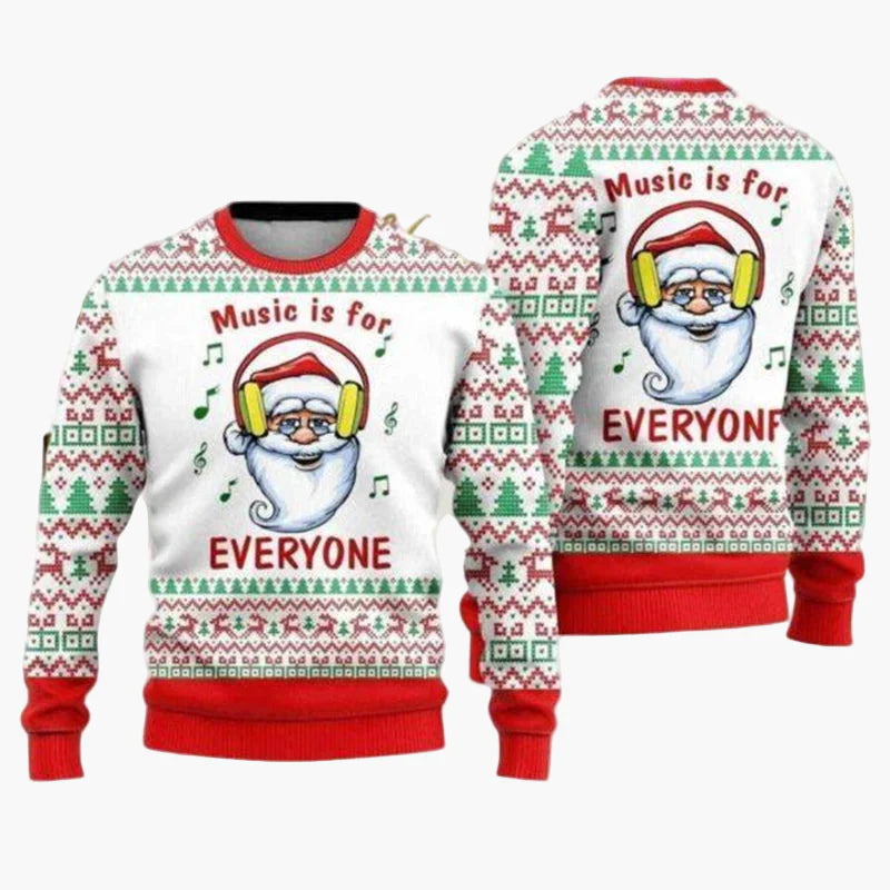 Herr Jultröja Biker Santa – Rolig och Unik Ugly Christmas Sweater för Män