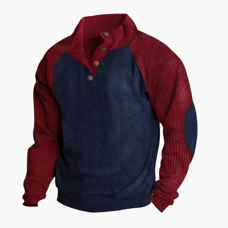 Herr Tröja Retro Halvknäppning Ledig Vardagsstil