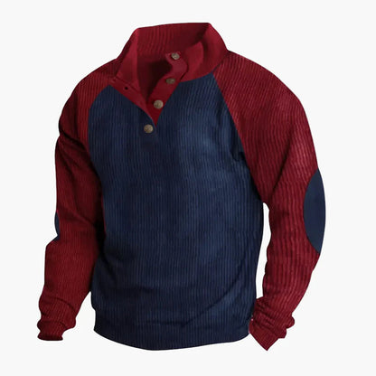 Herr Tröja Retro Halvknäppning Ledig Vardagsstil