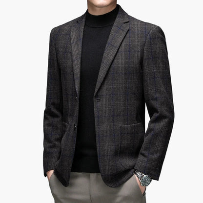 Herr Kavaj – Modern Rutig Blazer för Affär och Fest