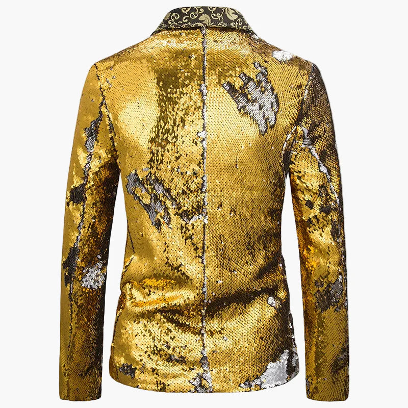 Herr Paljettblazer för Fest och Scen, Glamourös Kavaj för Särskilda Tillfällen