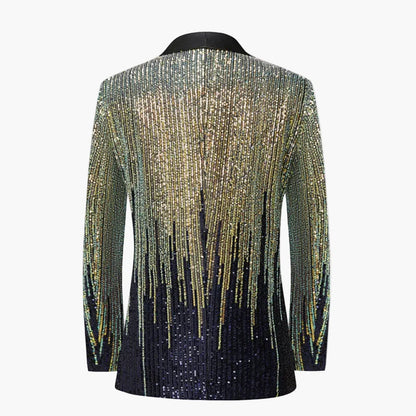 Herrkavaj Fest Smokingpaljett Party Blazer Med Glänsande Design För Kvällsevenemang