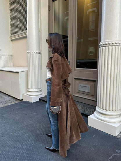 Dam Trenchcoat Lång Modell Klassisk Stil – Perfekt för Vardag och Fest