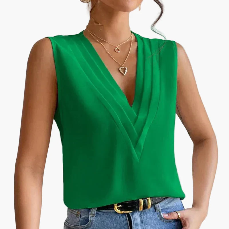 Dam Elegant Ärmlös Blus för Kontor och Fritid