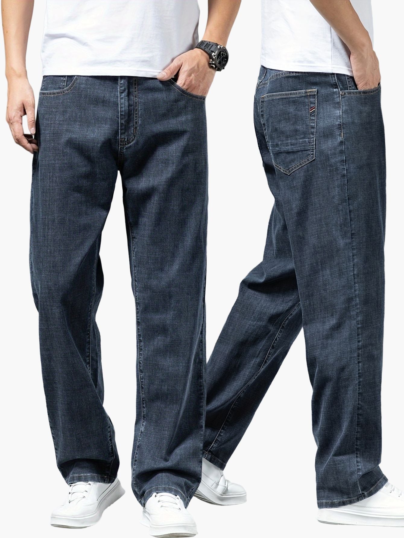 Herr Jeans Ledig Rak Passform Vardagsstil