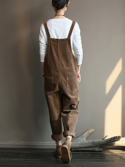 Damers Retro Lösa Hängselbyxor Jumpsuit för Vardag och Fritid
