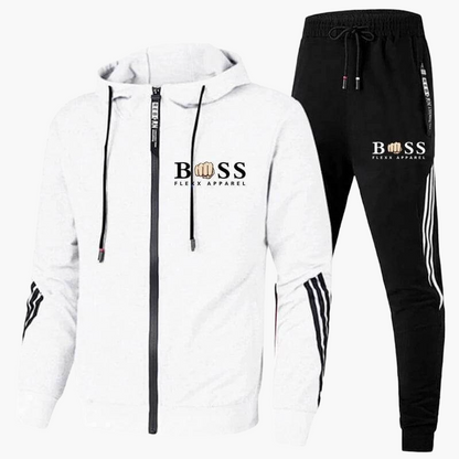 Herr Träningsset Sportig Hoodie och Joggingbyxor – Modern Streetwear & Träningskläder