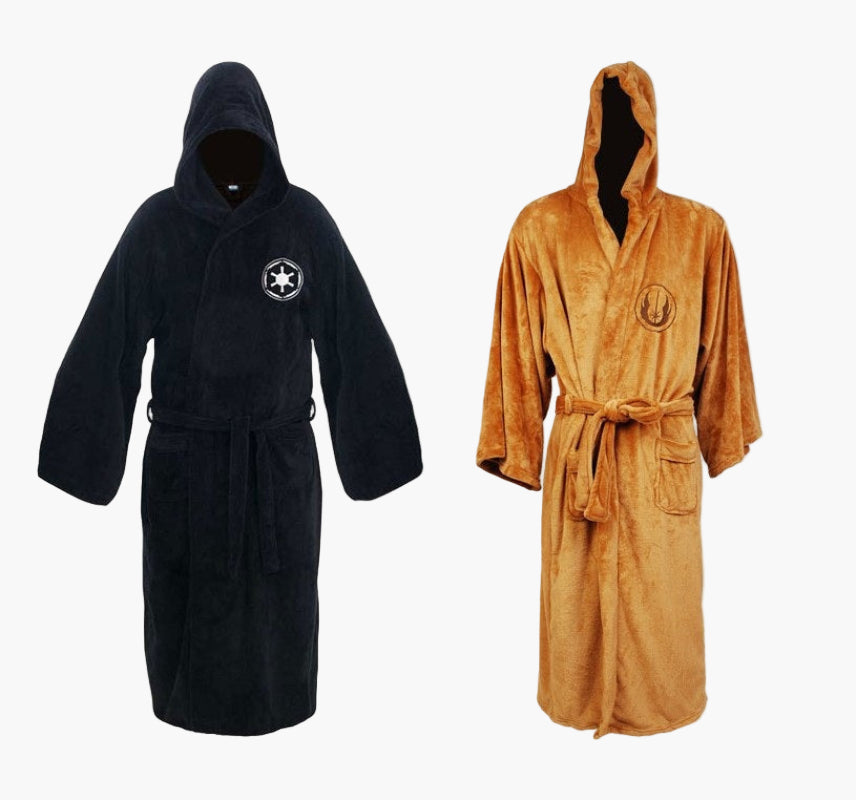 Herrarnas Star Wars-inspirerad badrock med huva – Perfekt för cosplay och avkoppling