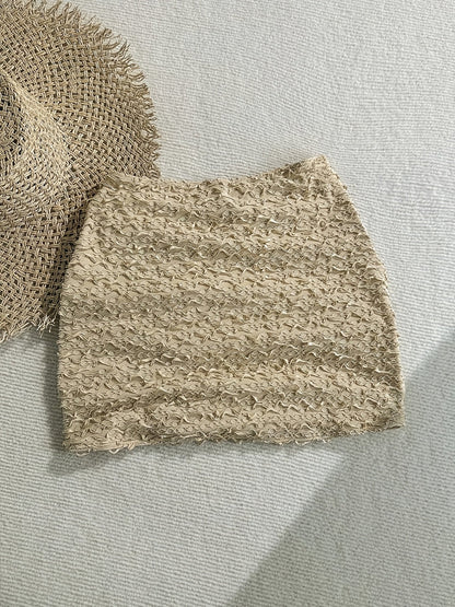 Dam Strandminikjol med Sjöstjärne-detaljer och Textur – Semester och Resortmode