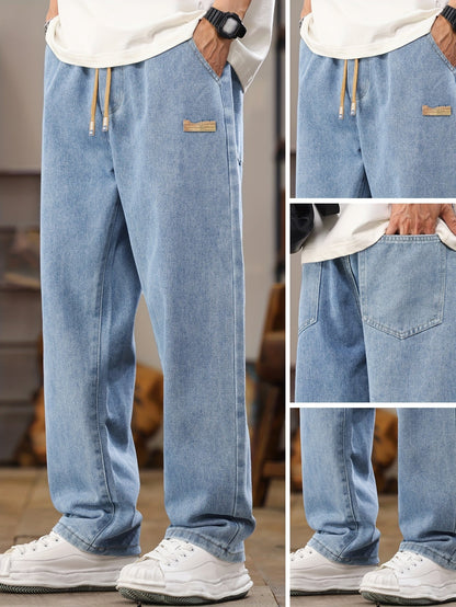 Herr Jeans Jogger Byxa Avslappnad Stil för Vardagsbruk