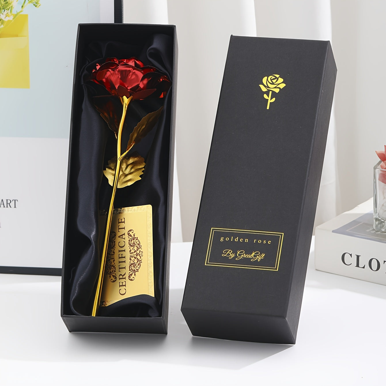 Elegant Dekorativ Evighetsros i Presentbox – Perfekt Gåva för Kvinnor, Romantisk Inredning och Jubileum